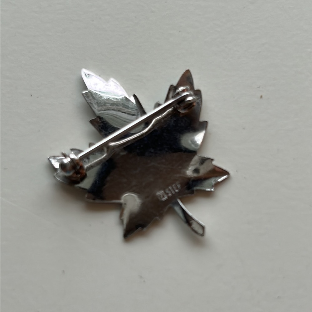 Sterling Silver Little Leaf Pin - Picture 3 of 5